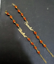 Name metal Rakhi with Rudraksha